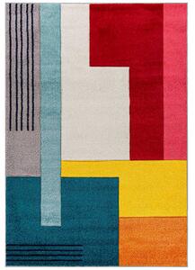 TA Tyrkysovo-krémový geometrický koberec Atlanta A092A D.TURQUOISE/CREAM ATLANTA FMM Rozmer: 120x170 cm