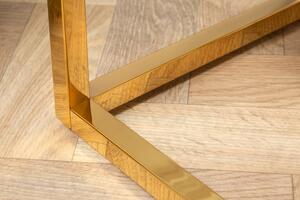 Dizajnový odkladací stolík Latrisha 45 cm bielo-zlatý - vzor mramor