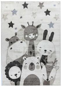 TA Béžový detský koberec C5637A_74F_37 CREAM / BEIGE ANIMAL so zvieratkami a hviezdičkami Rozmer: 120x170 cm