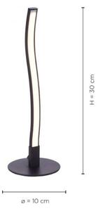 Leuchten Direkt 15128-18 - LED Stolná lampa WAWE LED/3W/230V čierna