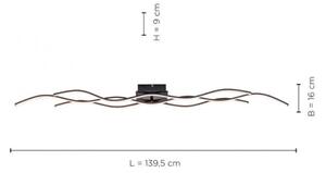 Leuchten Direkt 15167-18-LED Prisadené stropné svietidlo WAWE 2xLED/12,5W/230V+LED/17W