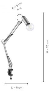 Leuchten Direkt 14773-55 - Stolná lampa s klipom TURN ME 1xE27/60W/230V chróm