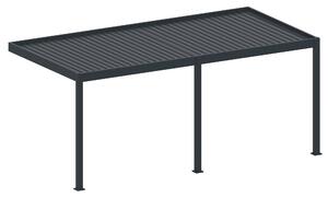 Bioklimatická pergola, hliníková 3 x 6 m, montovaná o stenu