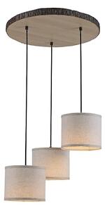 Leuchten Direkt 11236-79 - Luster na lanku BARK 3xE27/40W/230V