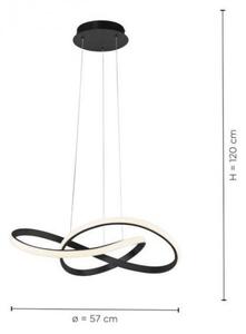 Leuchten Direkt 15402-18-LED Stmievateľný luster na lanku MARIA LED/25W/230V čierna