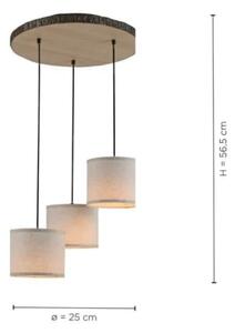 Leuchten Direkt 11236-79 - Luster na lanku BARK 3xE27/40W/230V