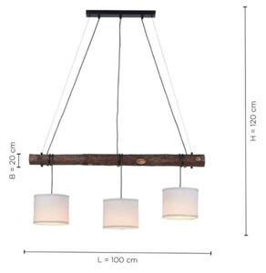 Leuchten Direkt 11238-79 - Luster na lanku BARK 3xE27/40W/230V