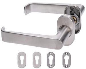 Kľučka vrátane dolnej rozety, L = 124 mm, brúsená AISI 304