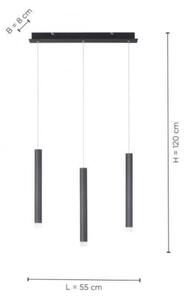 Leuchten Direkt 15203-18 - LED Luster na lanku 3xLED/4,8W/230V čierna