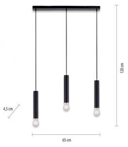 Leuchten Direkt 15618-18 - Luster na lanku BRUNA 3xE27/60W/230V čierna
