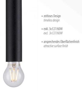 Leuchten Direkt 15618-18 - Luster na lanku BRUNA 3xE27/60W/230V čierna