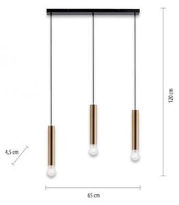 Leuchten Direkt 15618-60 - Luster na lanku BRUNA 3xE27/60W/230V mosadz