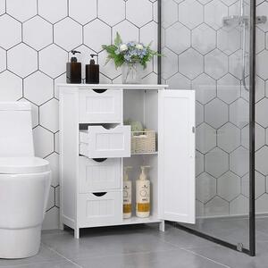 VASAGLE Kúpeľňová skriňa 4 zásuvky biela 55x80 cm