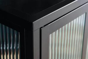 Invicta Interior - Industriálna vitrína DURA STEEL 180 cm, čierna