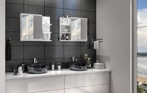 TP Living Kúpeľňové zrkadlo s poličkou Lumo pravé - biele