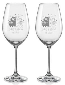 Svadobné poháre na víno Zamilované mačky, 2 ks