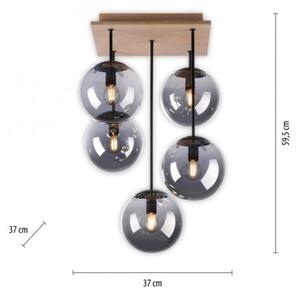 JUST LIGHT. 11395-79 - Luster na tyči WIDOW 5xE14/25W/230V dub