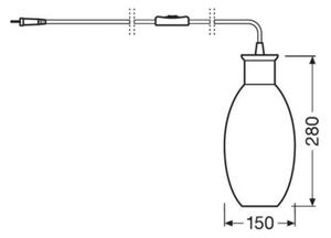 Ledvance - Stolná lampa GRAPE 1xE27/40W/230V oranžová