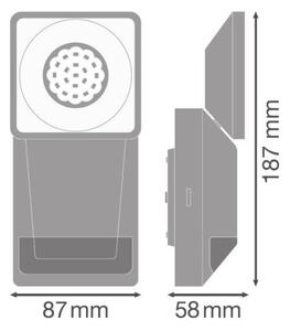 Ledvance - LED Vonkajšie nástenné svietidlo so senzorom SPOT LED/8W/230V IP55 biela