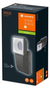 Ledvance -LED Vonkajšie nástenné svietidlo so senzorom SPOT LED/8W/230V IP55 čierna