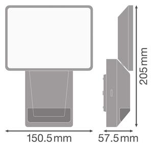 Ledvance - LED Vonkajší nástenný reflektor so senzorom FLOOD LED/15W/230V IP55