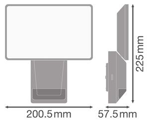 Ledvance - LED Vonkajší nástenný reflektor so senzorom FLOOD LED/27W/230V IP55