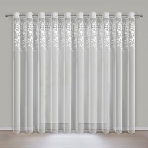 Dekorstudio Záclona ROSIE s 3D aplikáciou a dekoračnými krúžkami 350x250cm - biela