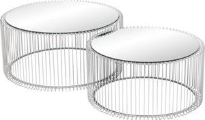 Súprava konferenčných stolíkov so sklenenou doskou Wire, 2 diely