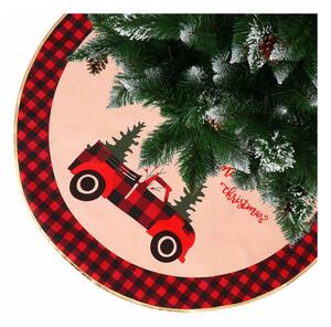SPRINGOS Podložka pod vianočný stromček auto 91 cm červená