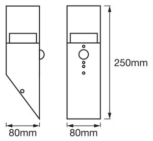 Ledvance - LED Vonkajšie nástenné svietidlo s čidlom CRYSTAL LED/5W/230V IP44