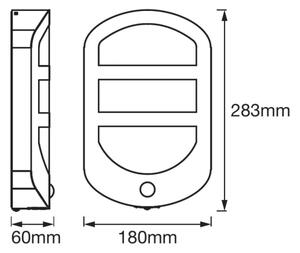 Ledvance - LED Vonkajšie nástenné svietidlo so senzorom PLATE LED/12,5W/230V IP44