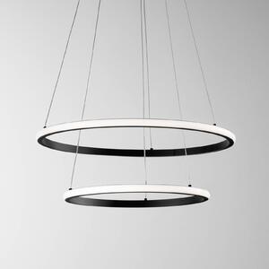 LED závesné svietidlo Axis, Ø 60/40 cm, čierna, kov, RGB, Čierna, Obývacia izba / jedáleň, kov, Moderný, Závesné svietidlo