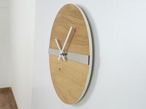 ModernClock Nástenné hodiny Oak Mirror hnedé