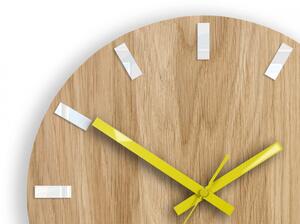 ModernClock Nástenné hodiny Simple Oak hnedo-žlté