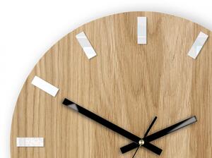 ModernClock Nástenné hodiny Simple Oak hnedo-čierne