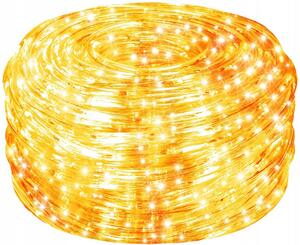 SPRINGOS LED svetelný had Mikro 10 m, 240 LED, IP44, 8 svetelných módov, teplá biela