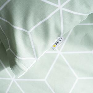 Goldea bavlnené posteľné obliečky - mozaika na šalviovom 140 x 200 a 70 x 90 cm