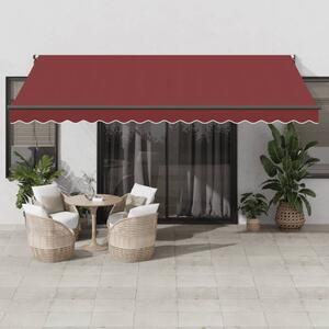 Maison Exclusive – Manuálna markíza, 4,5 x 3 m, bordová farba, 100% polyester
