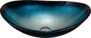 Mexen Sonia, sklenené umývadlo na dosku 54 x 37 x 17 cm, modrá, 24145447