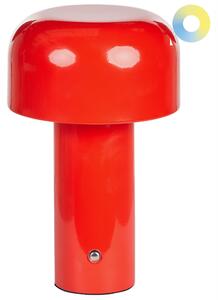 Stolná lampa červená železo s dotykovým vypínačom nabíjanie cez USB kábel bezdrôtová moderný štýl interiér exteriér