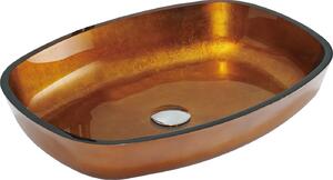 MEXEN - Araks sklenené umývadlo na dosku 54 x 39 cm - zlatá - 24155450