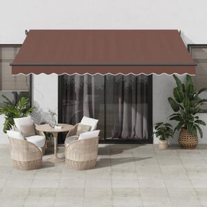 Maison Exclusive – Manuálna markíza, 4 x 3 m, hnedá, 100% polyester