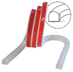 Silikónová ochrana prahu 60 cm 10 mm x 10 mm mäkký flexibilný samolepiaci vodotesný sprchový prah pre sprchu