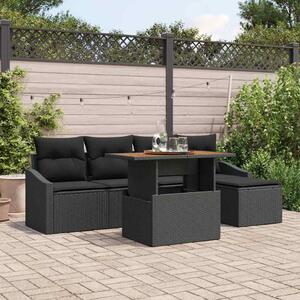 Maison Exclusive - Záhradný nábytok s úloným priestorom 6 ks ierny Poly Rattan