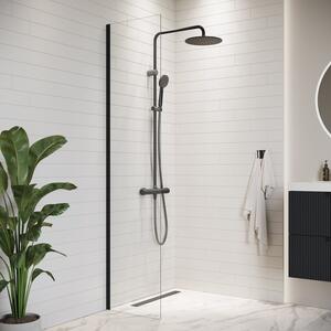 Badplaats Sprchová Zástena Florida 40 x 200 cm - ierna - Walk-In Sprchový Kút 8 mm Bezpenostné Sklo