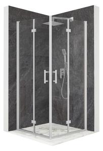 Sprchový kút 100x100cm otoné dvere strieborné ESG 6mm sklo + povrchová úprava