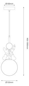 Detský luster na lanku ASTRONAUT 1xE27/60W/230V pr. 15 cm zlatá/béžová
