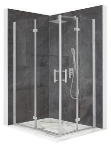 Sprchový kút 110x80cm otoné dvere strieborné 6mm ESG sklo + povrchová úprava