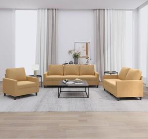 Maison Exclusive – 3-dielna sedacia súprava s vankúmi, hnedý zamat