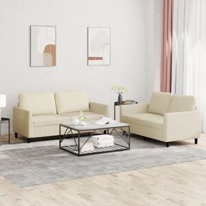 Maison Exclusive – 2-dielna sedacia súprava s vankúmi, krémová umelá koa